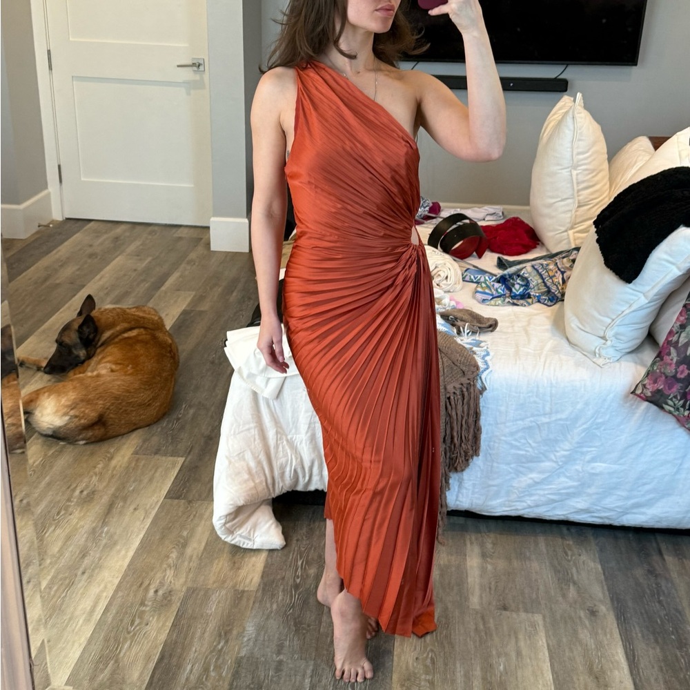 SOLD ON DEPOP ** Elegant One-Shoulder Orange Dress